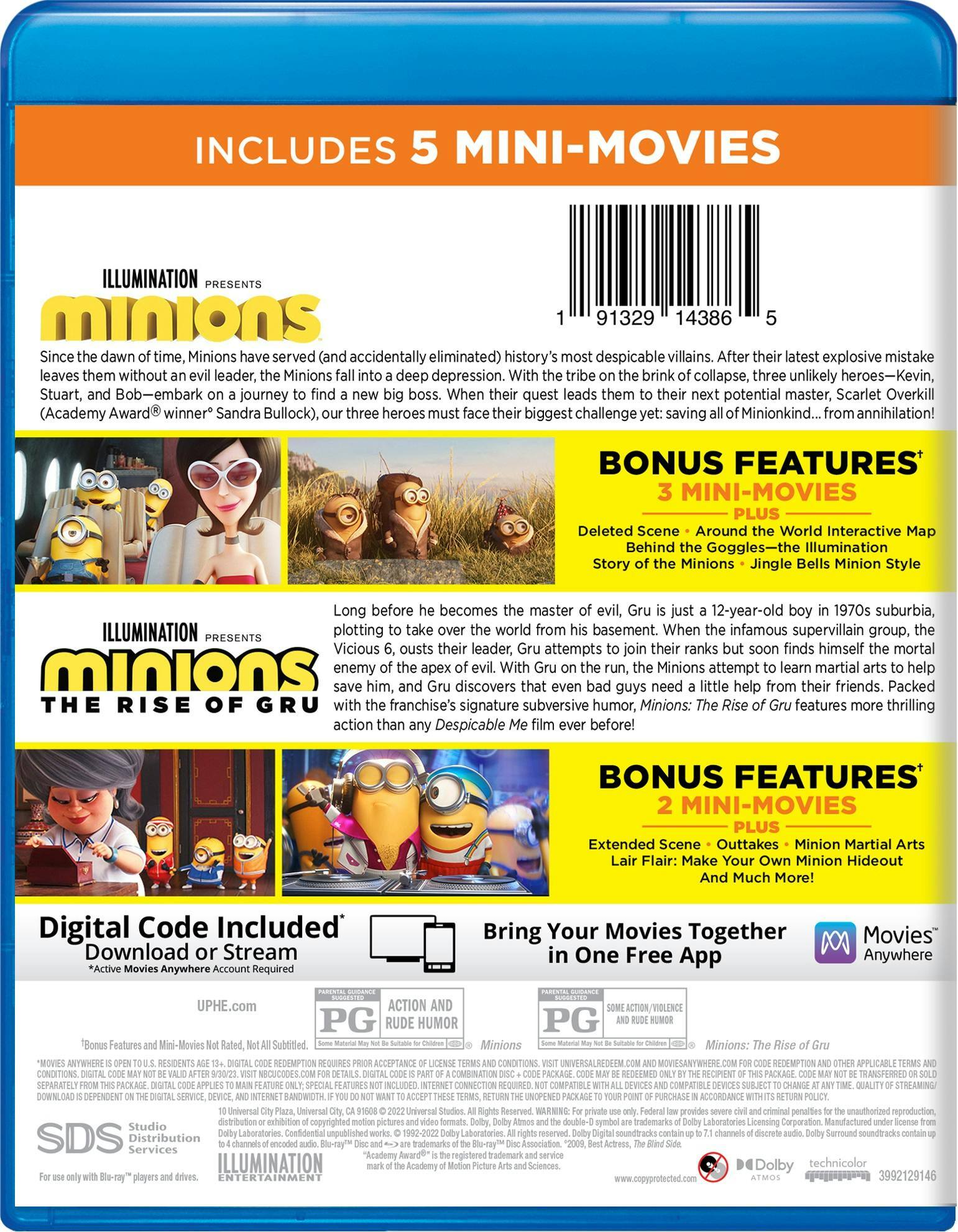 Back. Minions: 2-movie Collection (Blu-ray Double Feature) [Blu-ray].