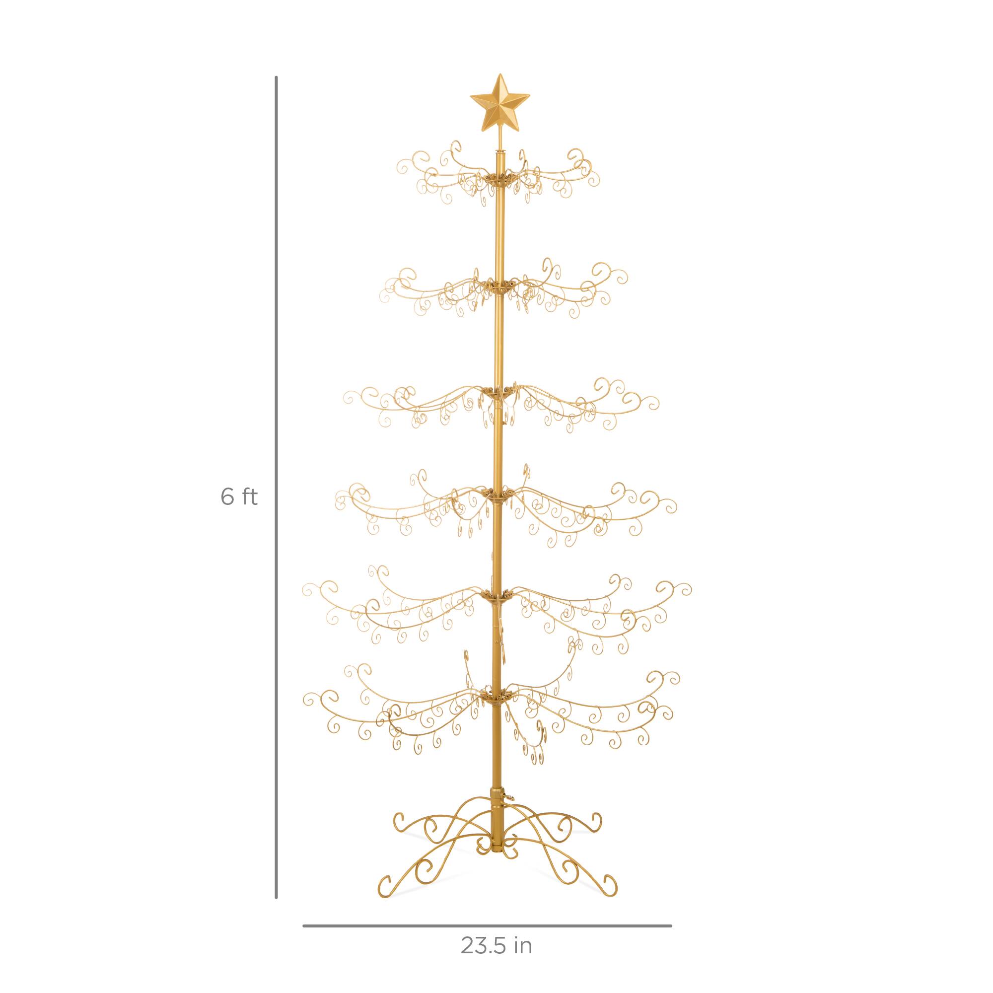 Alt View 6. Best Choice Products - Best Choice Products 6ft Wrought Iron Ornament Display Christmas Tree w/ Easy Assembly, Stand - Gold - Gold.