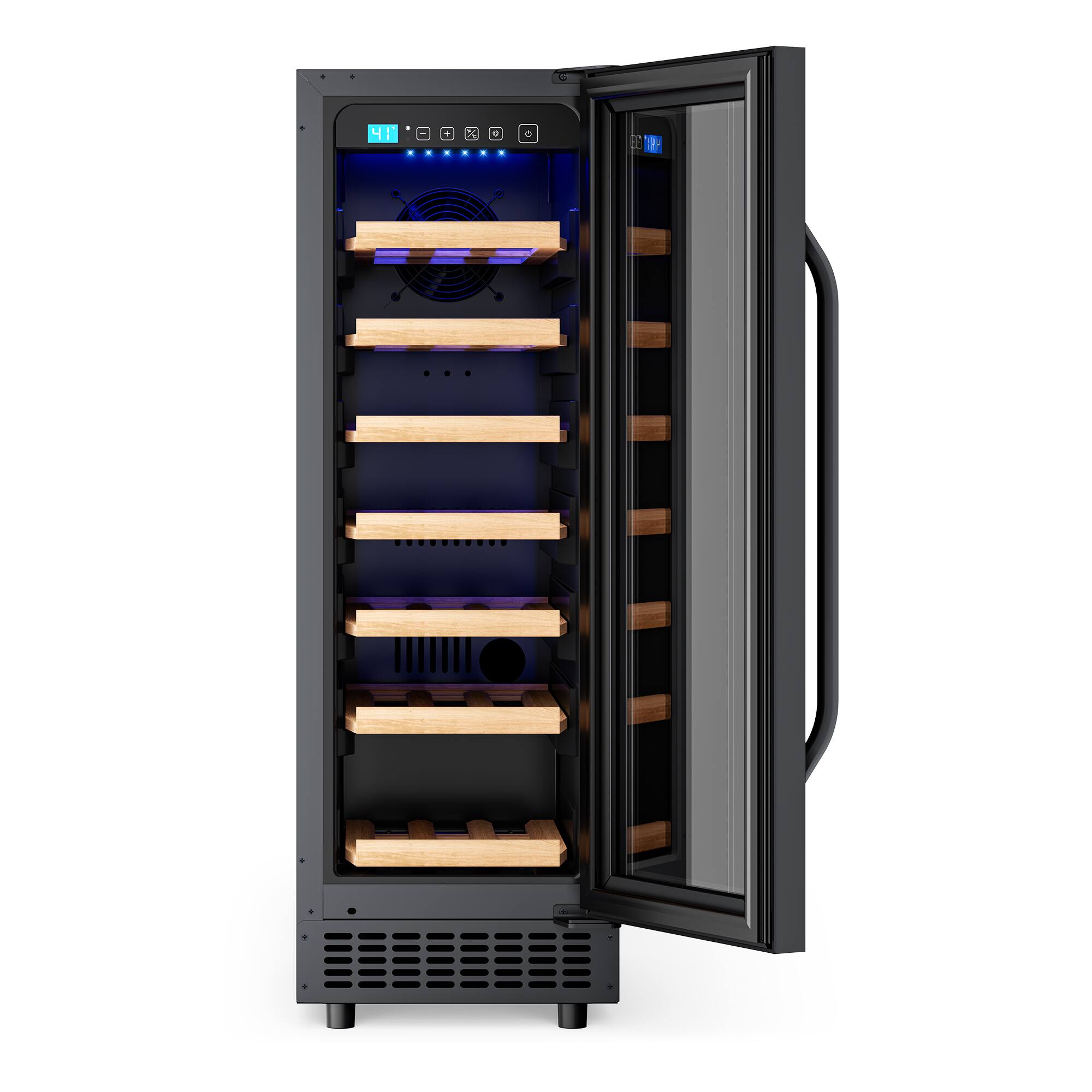 Alt View 3. BEARSOLIM - 12Inch Wine Fridge Small Refrigerator Freestanding/Built in, 21 Bottle 2Cu.Ft Compressor Wine Cooler w/Lock - black.