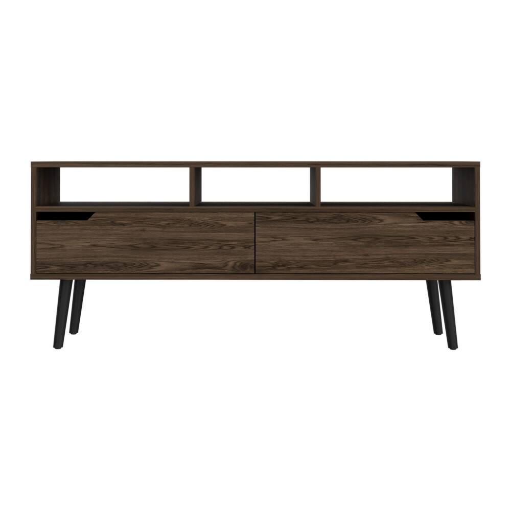 Angle. Spaco - Spaco 60" TV Stand with 2 Soft Close Drawers, Open and Adjustable Shelves, Heavy Duty Storage Cabinet, for Living Room - Brown.
