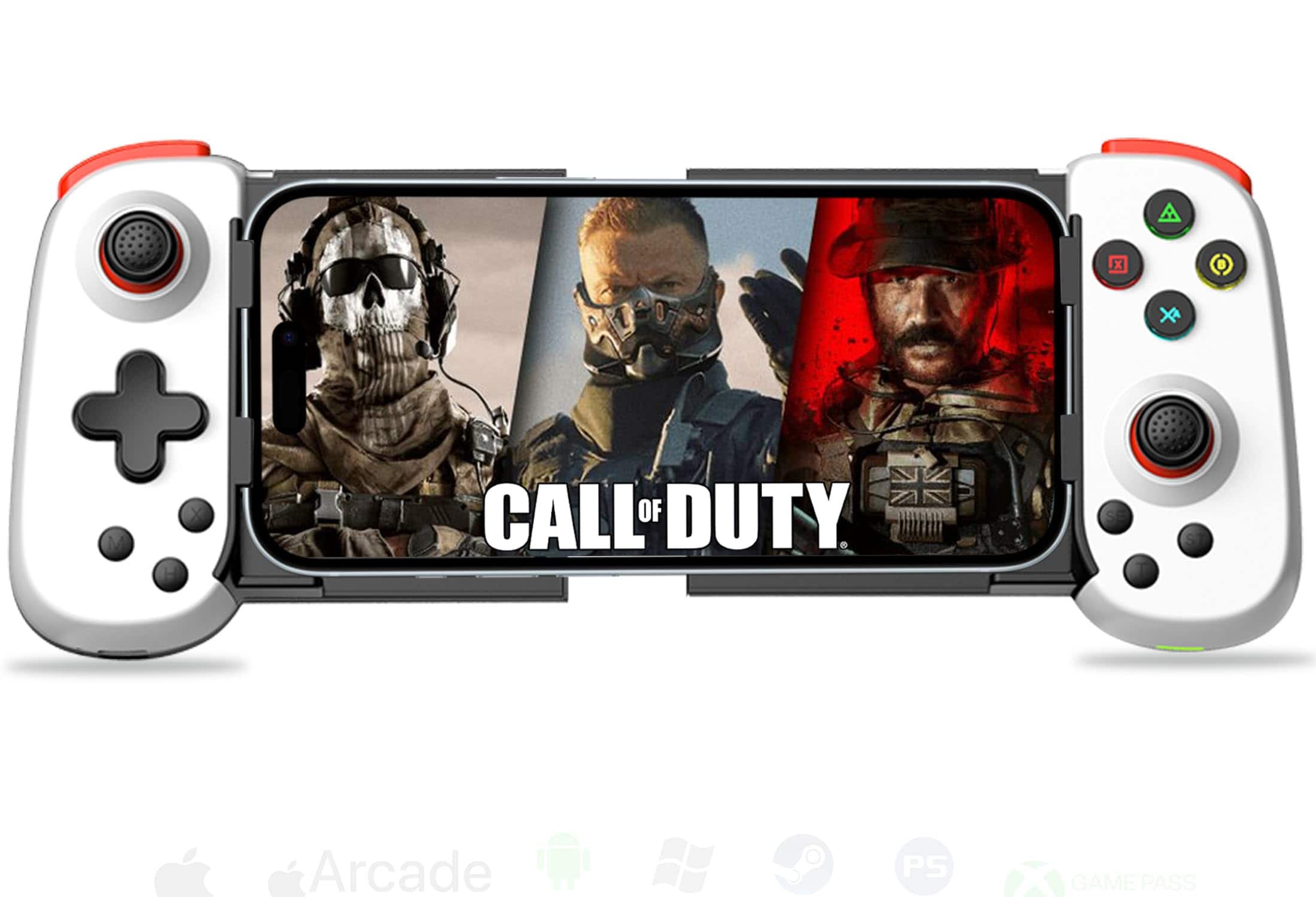 HM 1810 - Wireless Controller For Iphone/android/pc/ipad/tablet/appl Arcade Mfi Games/switch/ps4 Support Streaming On - White D6-DP-Simplified Version