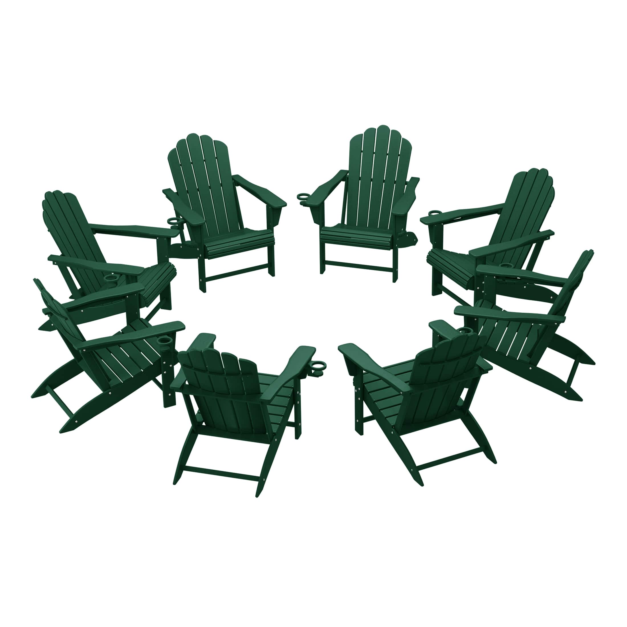 WestinTrends - Highland Outdoor Patio HDPE Adirondack Chairs With Cup Holders (Set of 8) - Dark Green price history on PriceWatchPro