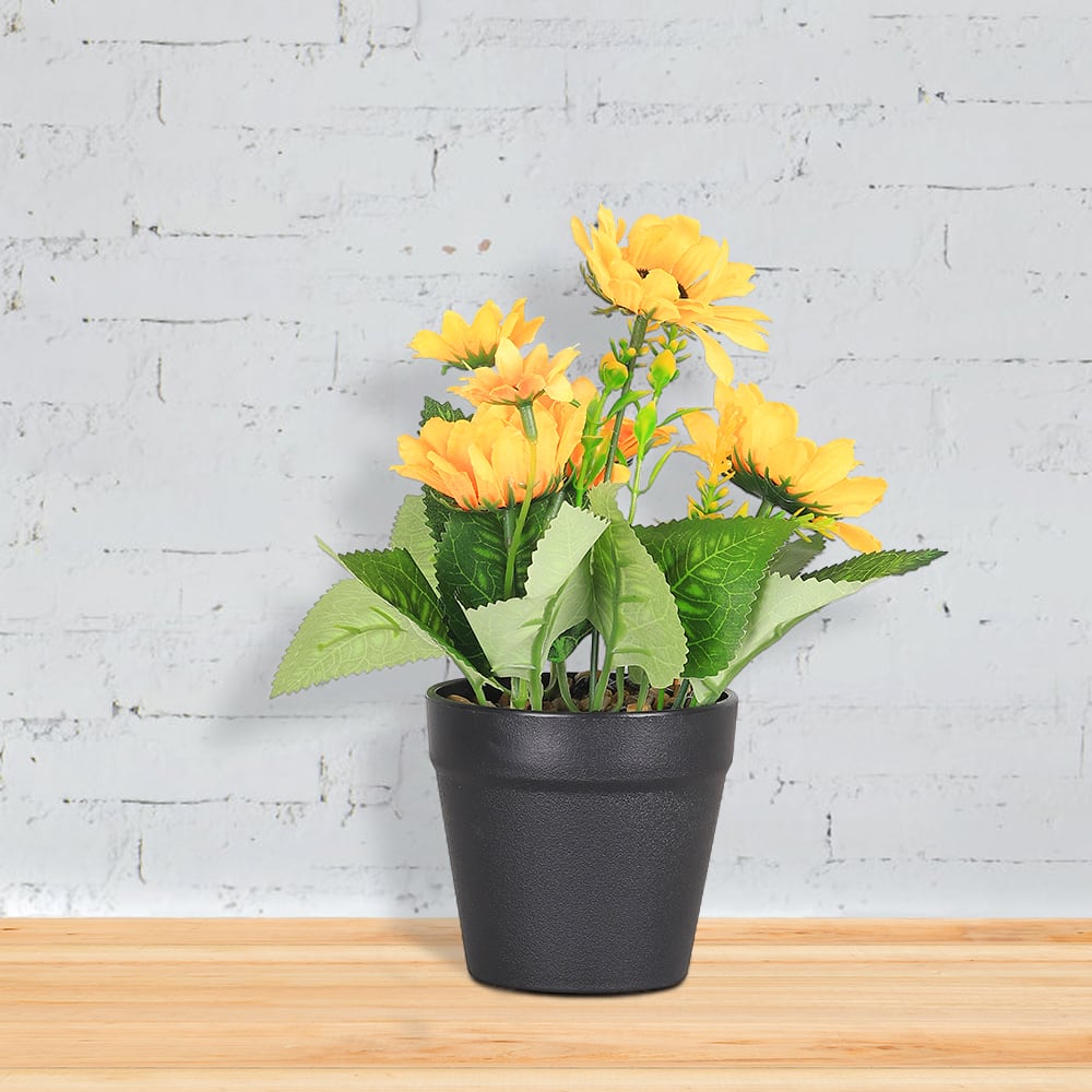 Oumilen - Lifelike Artificial Peony Plant in Pot for Home Office Artificial Bonsai Flowers Decor Ornament