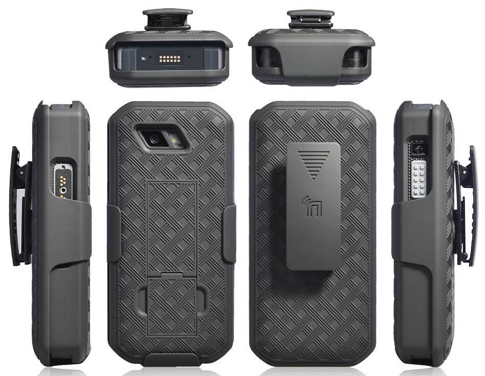 Alt View 9. Nakedcellphone - Case with Stand and Belt Clip Holster for Sonim XP5s (XP5800) - Black.