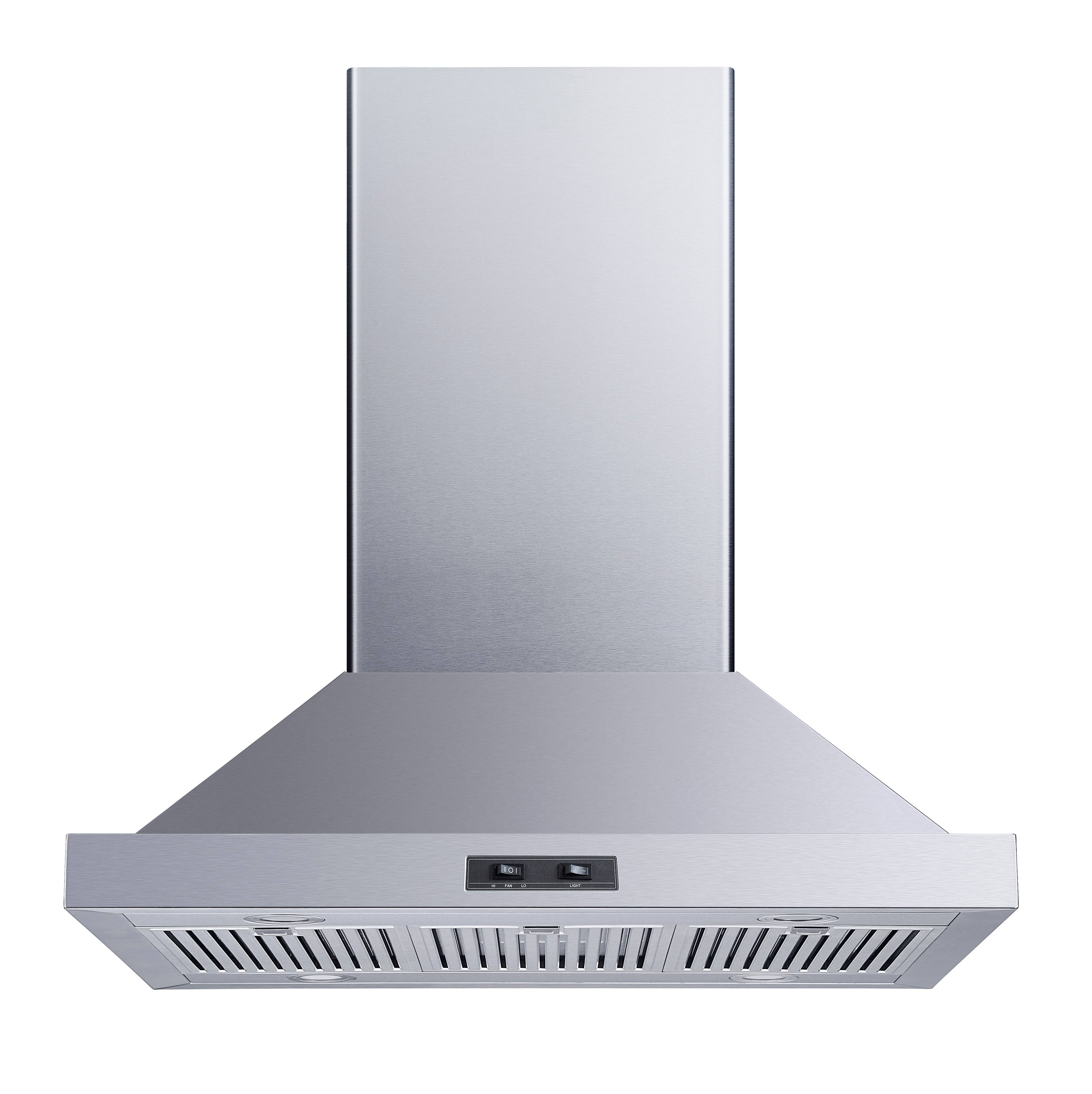 Front. Winflo - Winflo 30 inch Convertible 300-CFM Stainless Steel Island Range Hood - Stainless Steel.