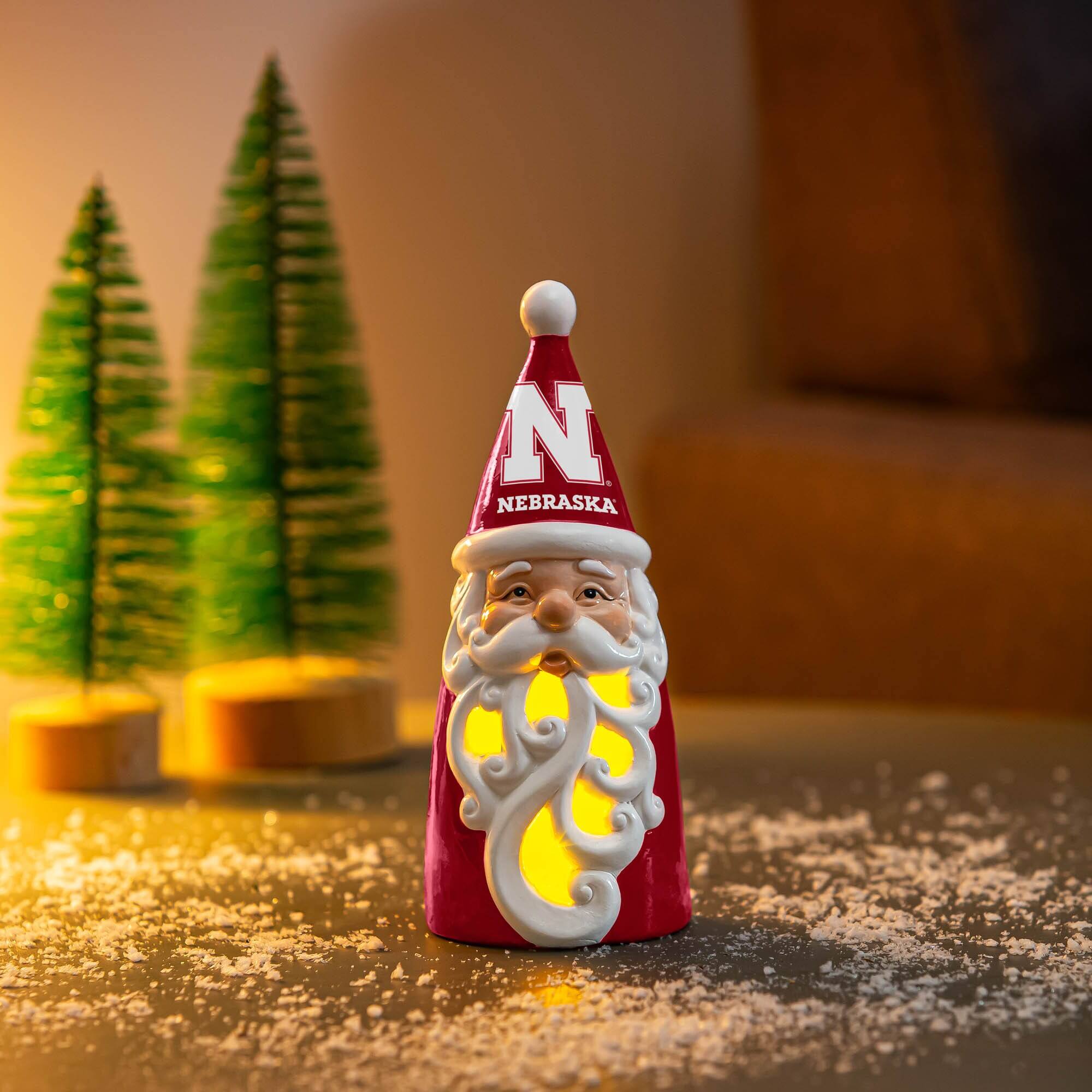 Alt View 1. Evergreen Enterprises - Nebraska Huskers 8" LED Santa Statue - Red.