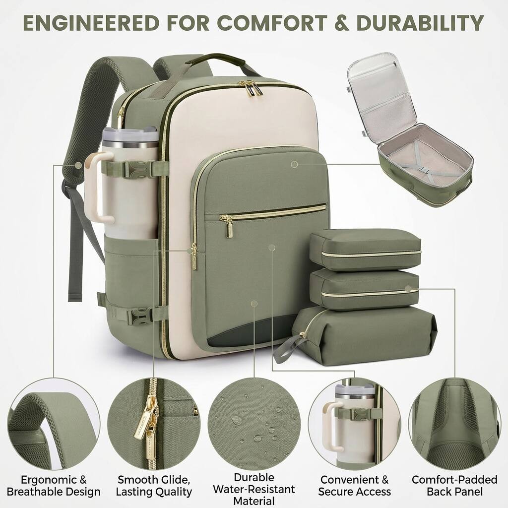 ENGINEERED FOR COMFORT & DURABILITY

- Ergonomic & Breathable Design
- Smooth Glide, Lasting Quality
- Durable Water-Resistant Material
- Convenient & Secure Access
- Comfort-Padded Back Panel