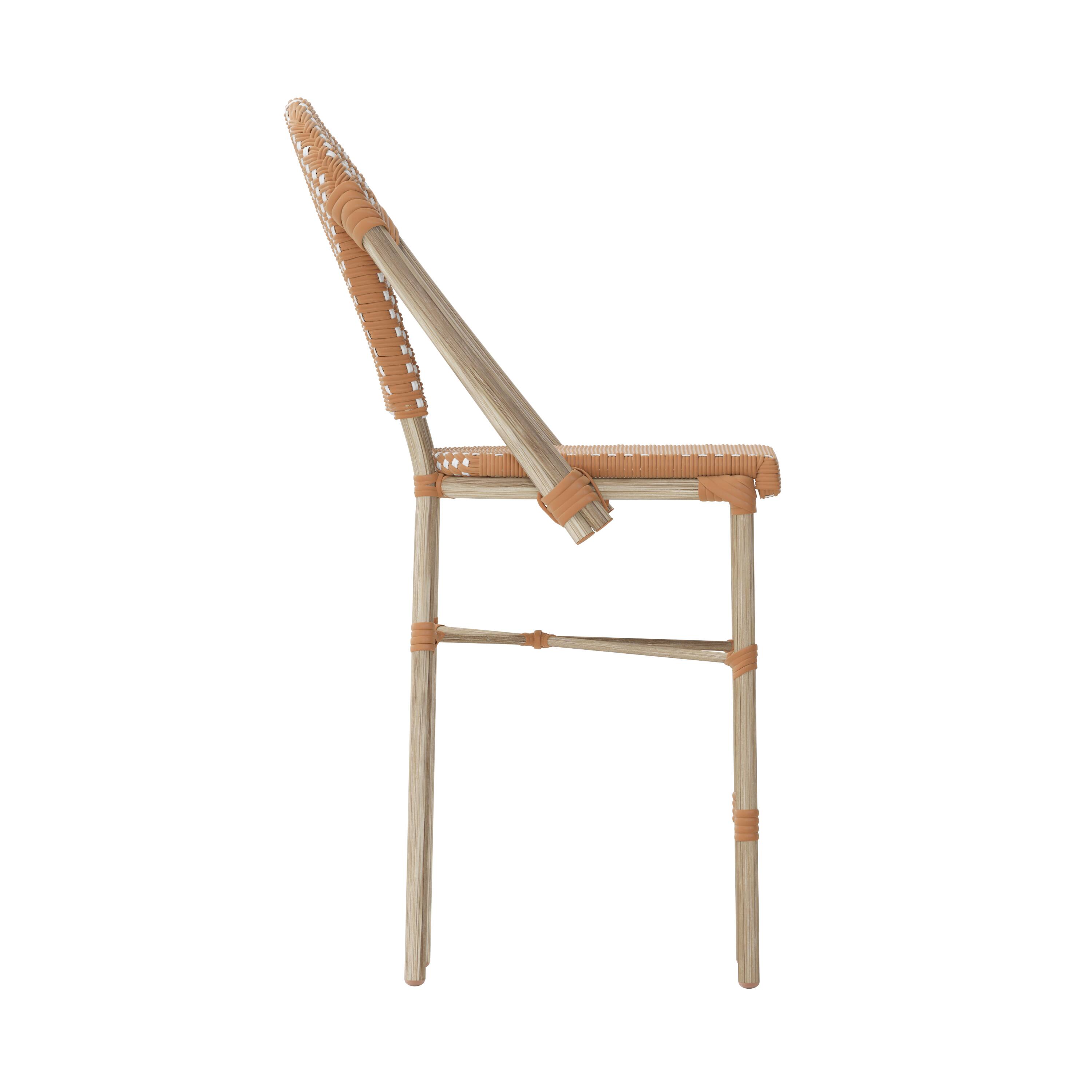 Left. Flash Furniture - Lourdes Stackable Indoor/Outdoor Bistro 26" High Counter Height Stool, Commercial Grade, Natural/White and Light Natural - Natural.