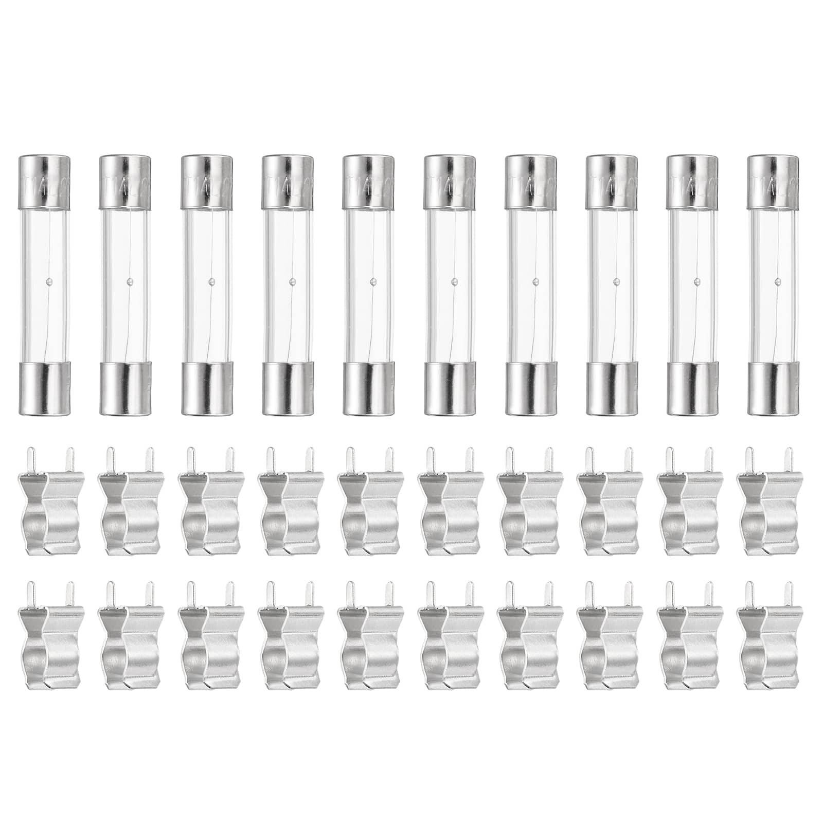 Unique Bargains - Glass Tube Fuses, 6x30mm 1A 250V Slow Fast Blow Glass Cartridge Tube Fuse with 20pcs Safety Clip 10pcs price history on PriceWatchPro