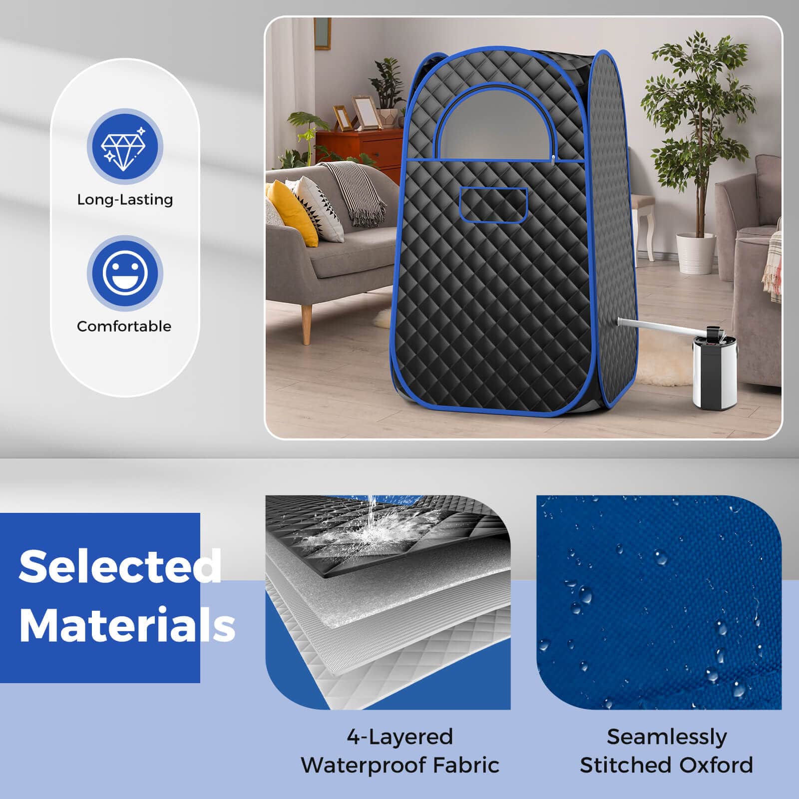 Costway Portable Home Sauna Full Body Steam Sauna Tent with