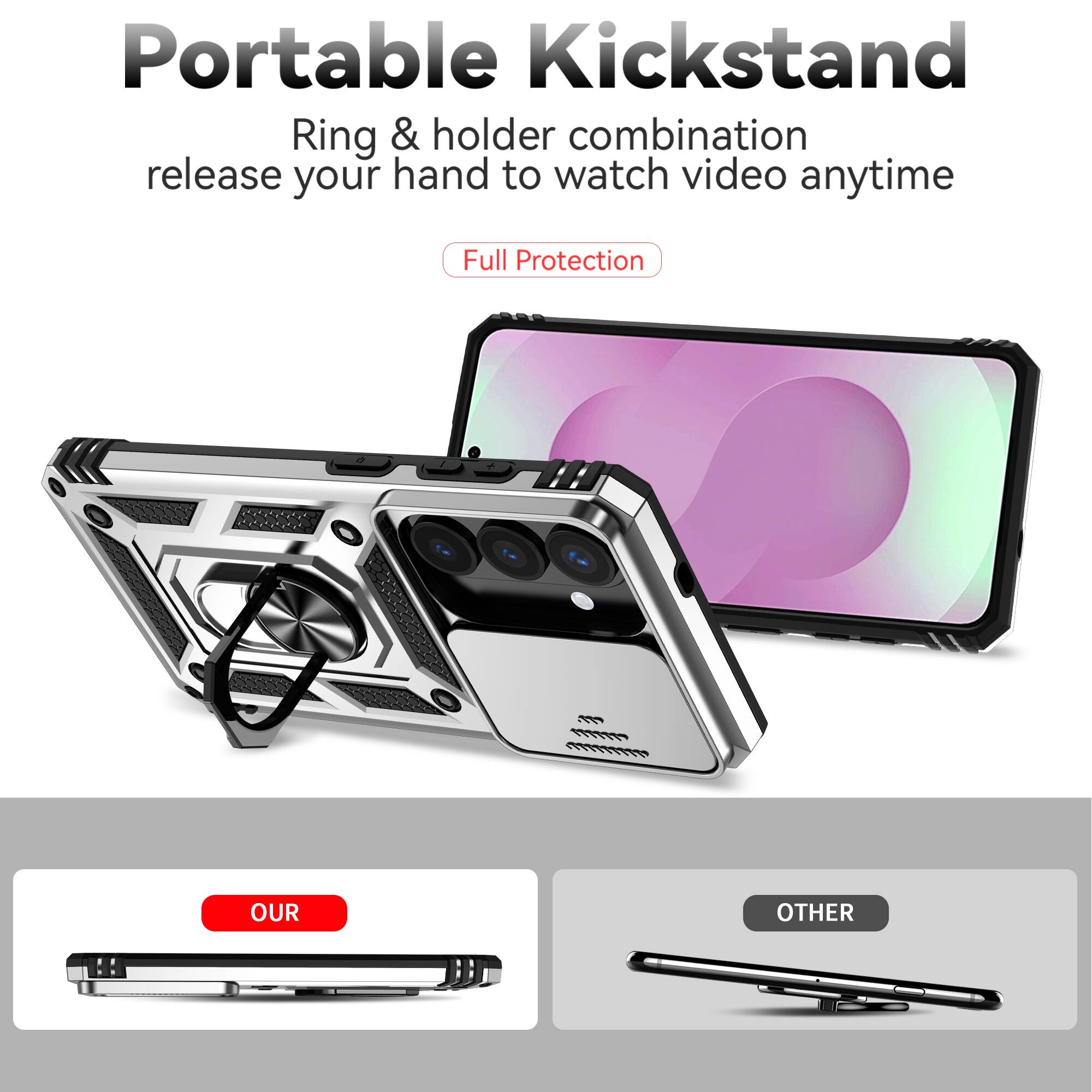 Portable Kickstand  
Ring & holder combination release your hand to watch video anytime  
Full Protection  

OUR  
OTHER