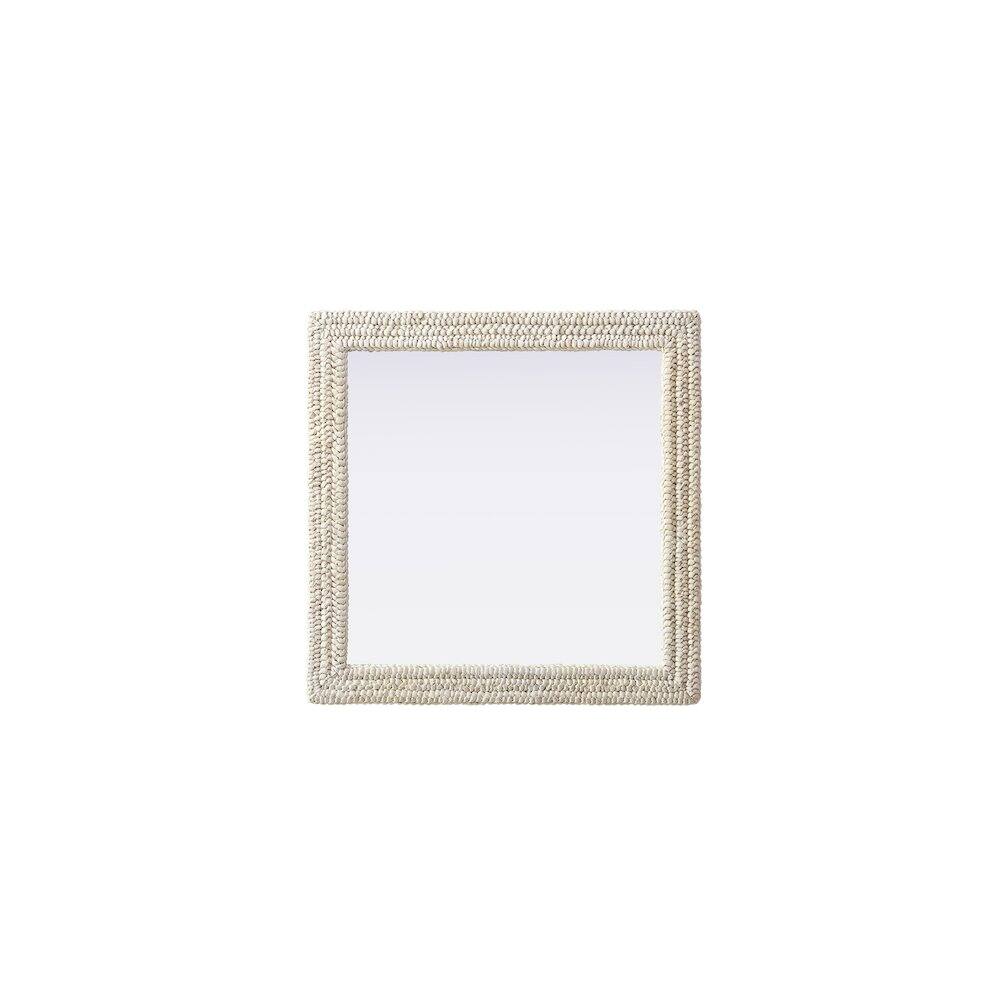 Alt View 4. Elegant Decor - Rectangle Cornhusk Mirror 36x36 in Linen White - Linen White.