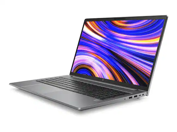 Front. HP - ZBook Power G10 15.6" FHD Intel Core i7-13800H 2.5 GHz up to 5.2 GHz 32 GB 256GB SSD NVIDIA RTX A1000 W11P Laptop - Gray.