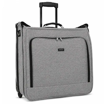 Front. Geoffrey Beene - Geoffrey Beene Suit & Dress Carrier, Wrinkle-Free Rolling Garment Bag With Inline Skate Wheels, 22” Folded - Grey.