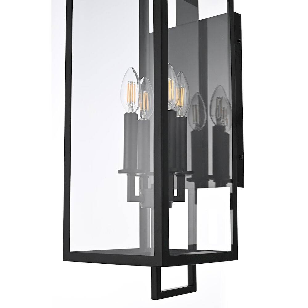 Alt View 1. Elegant Lighting - Jairo 8 Inch Outdoor Wall Sconce In Black - Black.