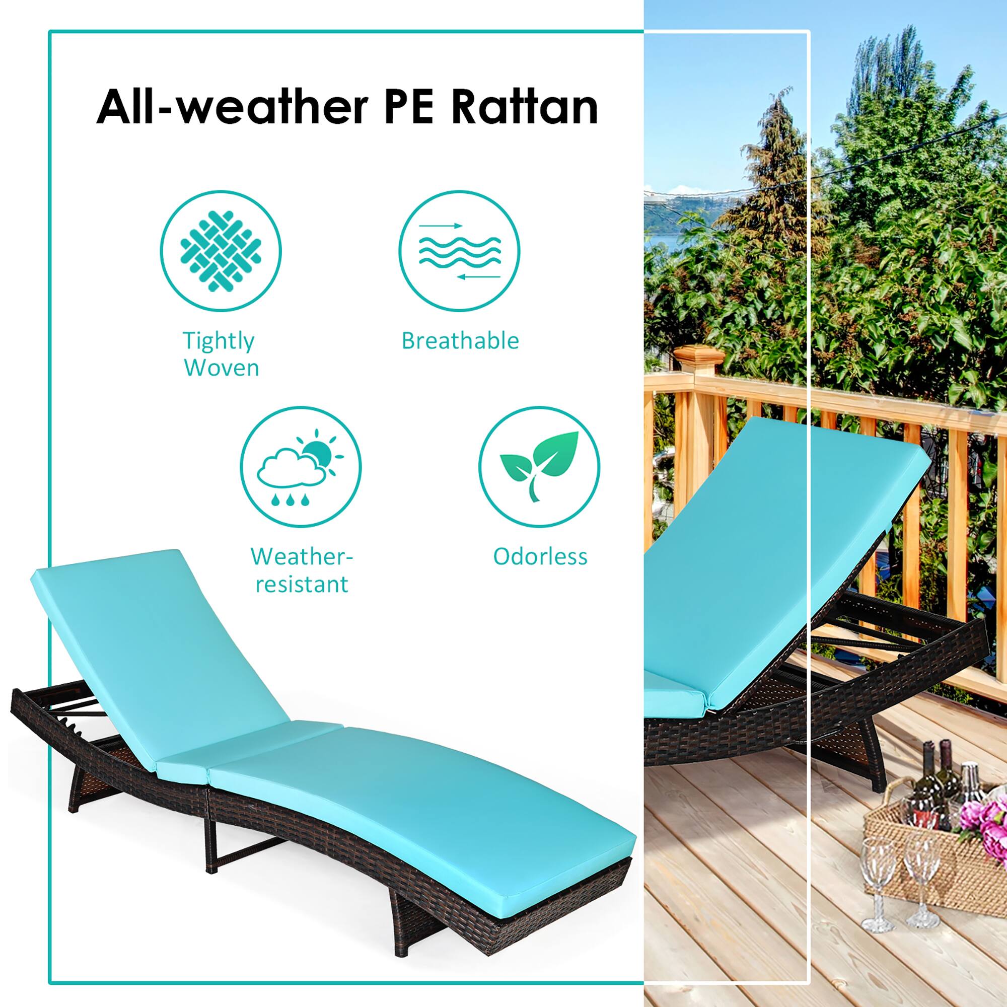 All-weather PE Rattan Tightly Woven Breathable Weather-resistant Odorless