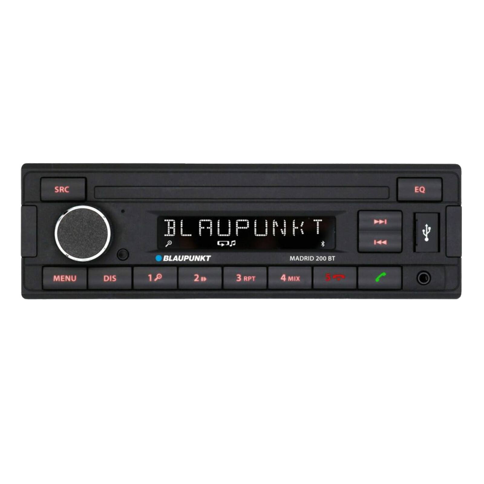 SRC EQ BLAUPUNKT T CJ > H4 BLAUPUNKT MADRID 200 BT MENU DIS 1 2 D 3 RPT 4 MIX 5