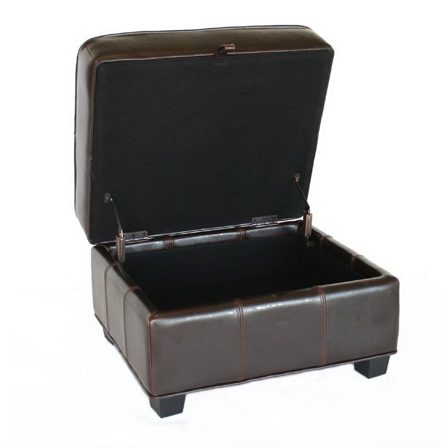 Baxton Studio - Agustus Brown Leather Storage Ottoman - Dark Brown price history on PriceWatchPro