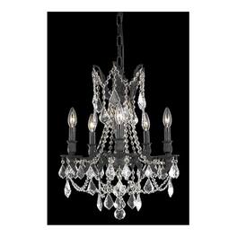 Elegant Lighting - Rosalia 5-Light Traditional Brass Chandelier - Empire Style - Bronze