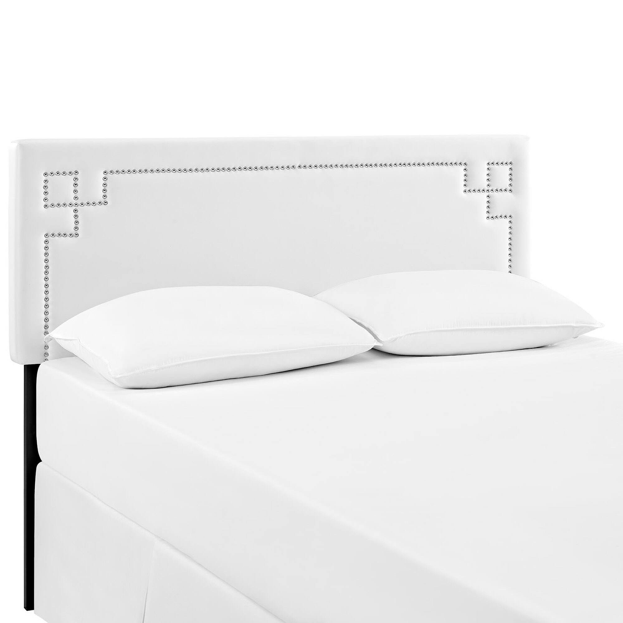 Left. Modway - Josie Upholstered Vinyl Queen Headboard by Modway - White.