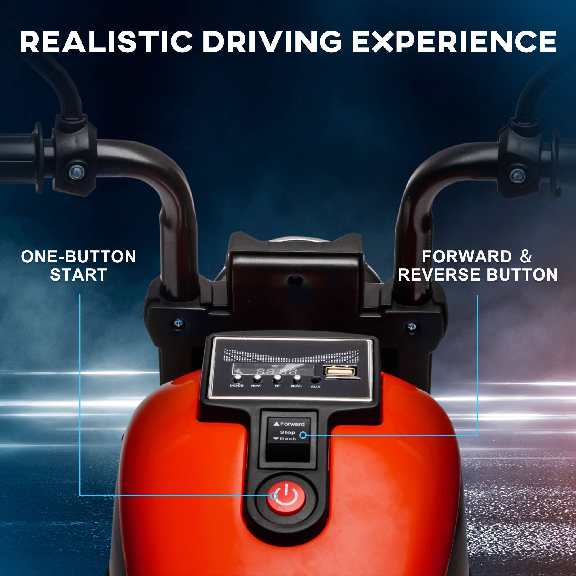REALISTIC DRIVING EXPERIENCE

ONE-BUTTON START

FORWARD & REVERSE BUTTON