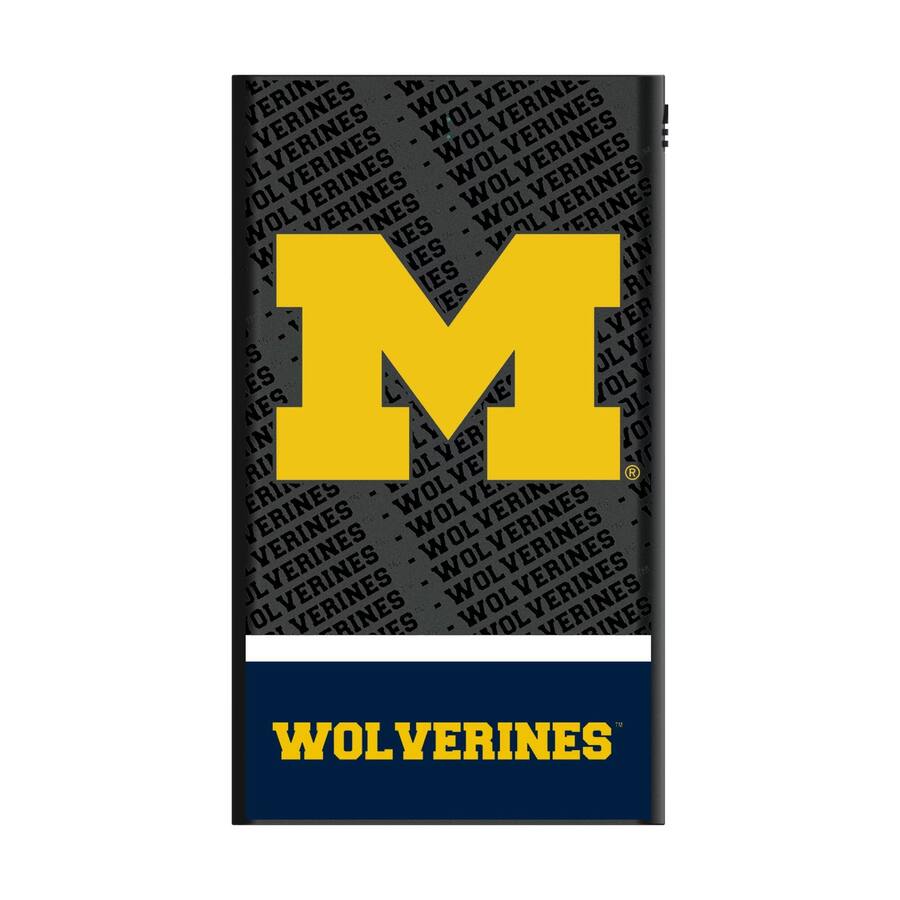 Wolverlines Keyscaper Michigan Wolverines Endzone Plus 5000mAh Flat Powerbank Black ...