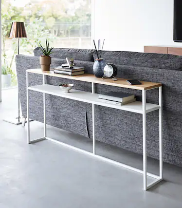 Front. Yamazaki Home - Long Console Table (26" H) - Steel - White.