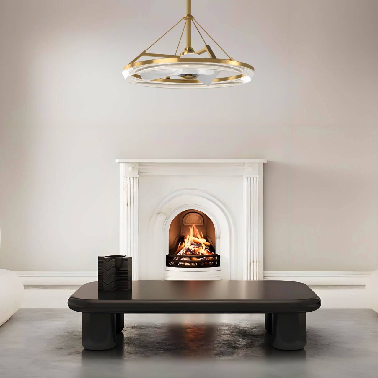 Alt View 1. Parrot Uncle - 30" Modern Gold  3CCT LED Fandelier Ceiling Fan with Light and Remote - Gold.