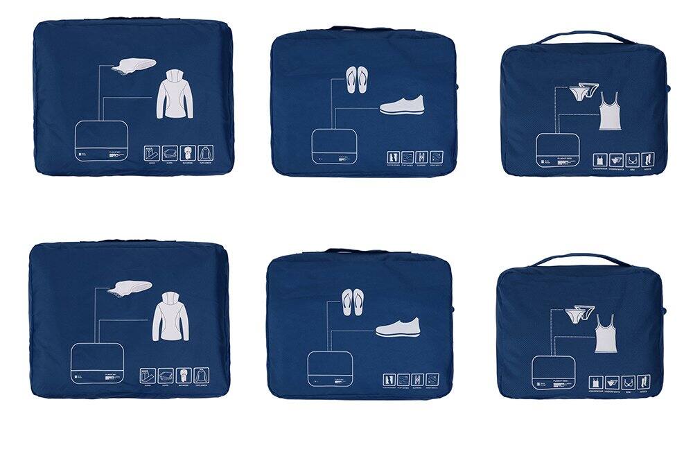 Back. Fabibe - Packing Cubes Set Travel Luggage Organizers Suitcase Lightweight Accessories Navy Blue Perfect for 24-inch suitcase.6... - Black Fit 24-inch Luggage.