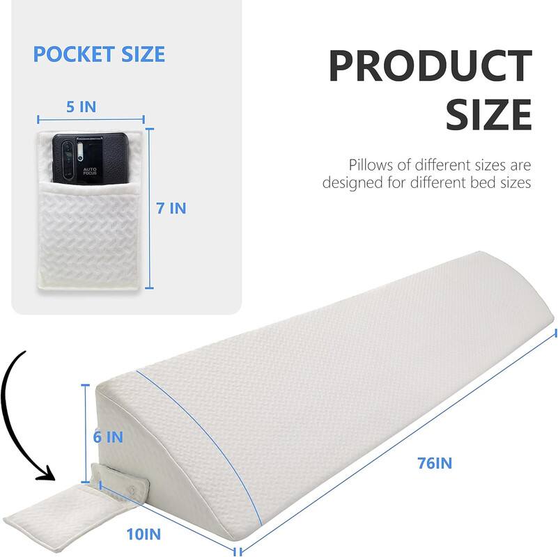 POCKET SIZE  
5 IN  
7 IN  

PRODUCT SIZE  
Pillows of different sizes are designed for different bed sizes  
6 IN  
10 IN  
76 IN