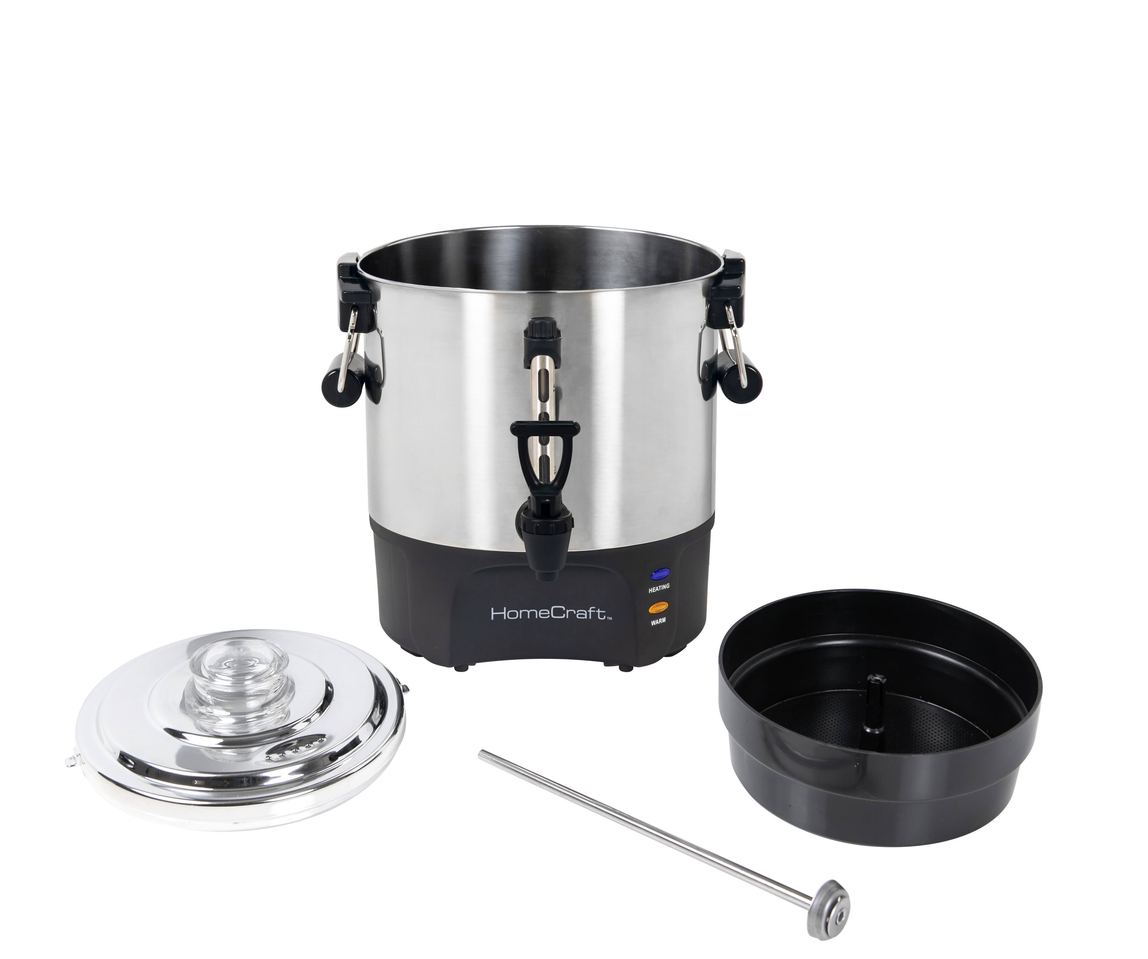 Left. HomeCraft - 40 Cup Stainless Steel Coffee Urn - Stainless Steel.