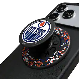 Keyscaper - Edmonton Oilers Confetti Magnetic Phone Grip & Stand - No Size - Black