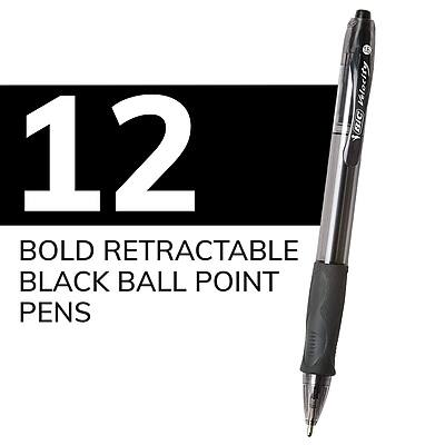 Velocity GC 12 BOLD RETRACTABLE BLACK BALL POINT PENS
