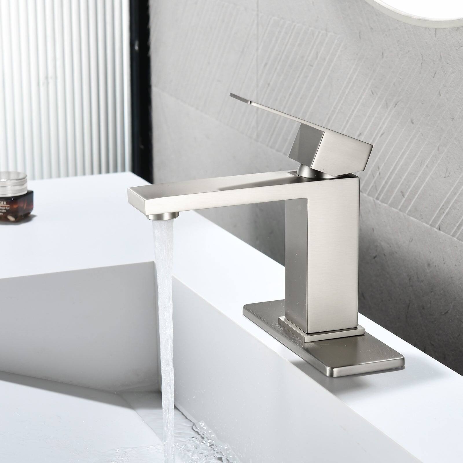 Alt View 4. Boyel Living - Brushed Faucet SUS304 Aerator Spout cUPC Cartridge 60cm Supply Line Pop Up Drain - Brushed Nickel.