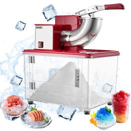 VEVOR - Commercial Ice Crusher 661LBS/H,350W Electric Snow Cone Machine with 4 Blades,2000RPM Stainless Steel Shaved Ice Machine - Red