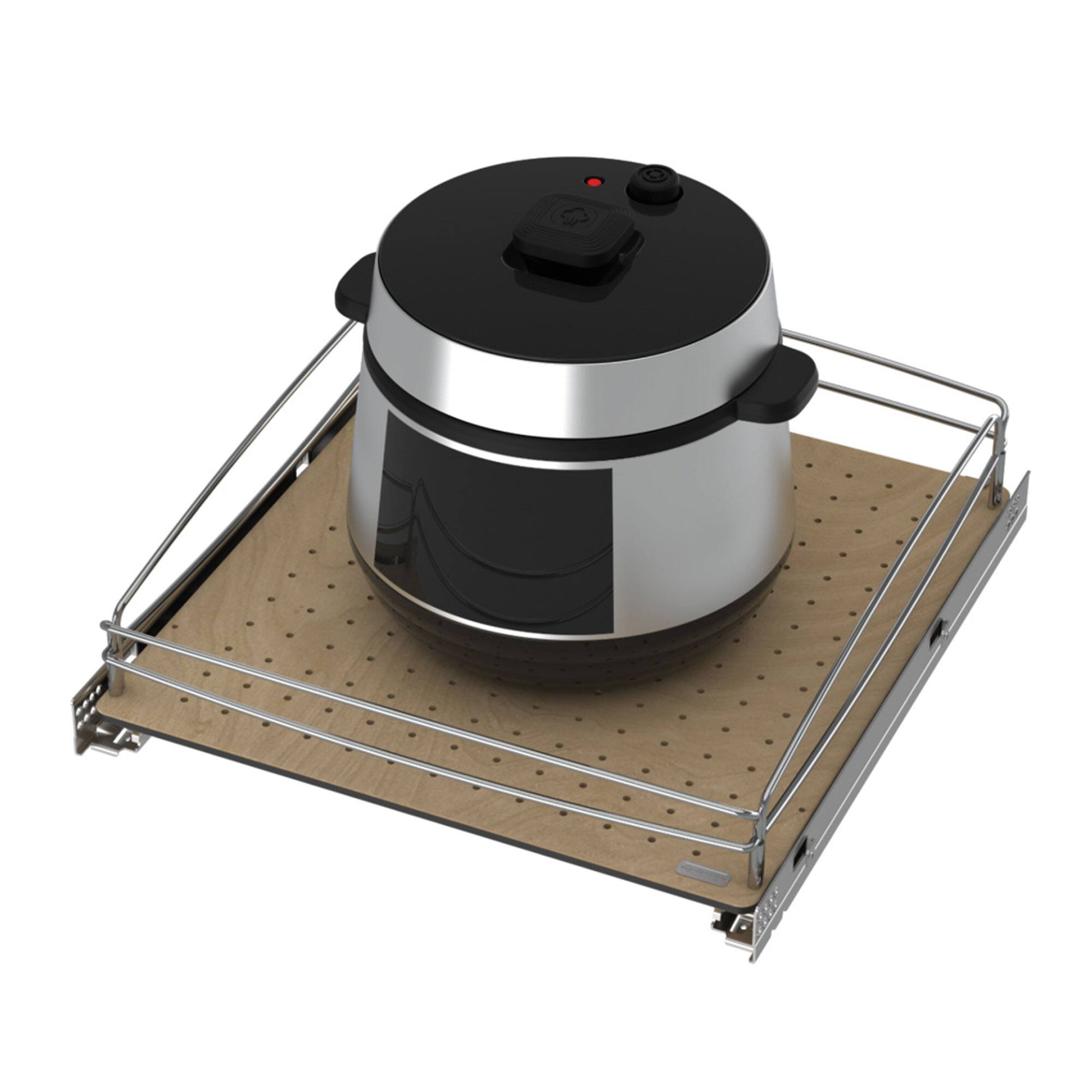 Alt View 1. Rev-A-Shelf - Rev-A-Shelf Solid Bottom Pullout Base Soft-close Cabinet Organizer, 54BK-21SC-1 - Silver.