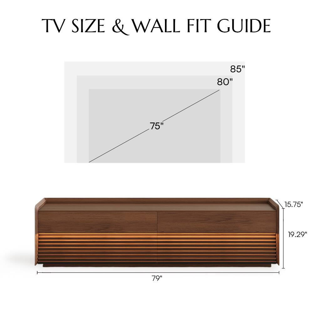 TV SIZE & WALL FIT GUIDE

85"  
80"  
75"  

79"  
15.75"  
19.29"