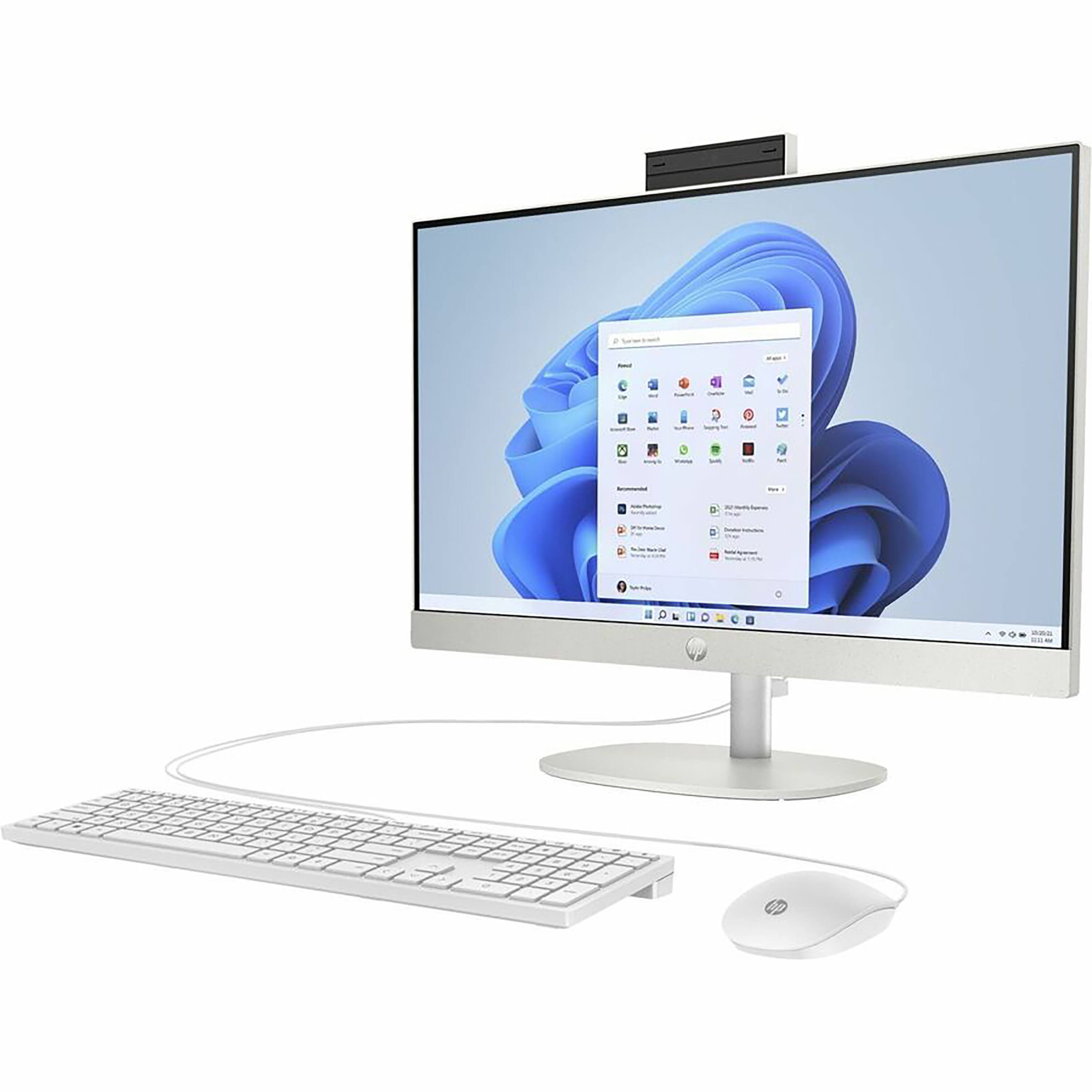 Left. HP - 23.8" Touchscreen All-in-One - AMD Athlon Silver - 8GB Memory - 256GB SSD - Shell White.