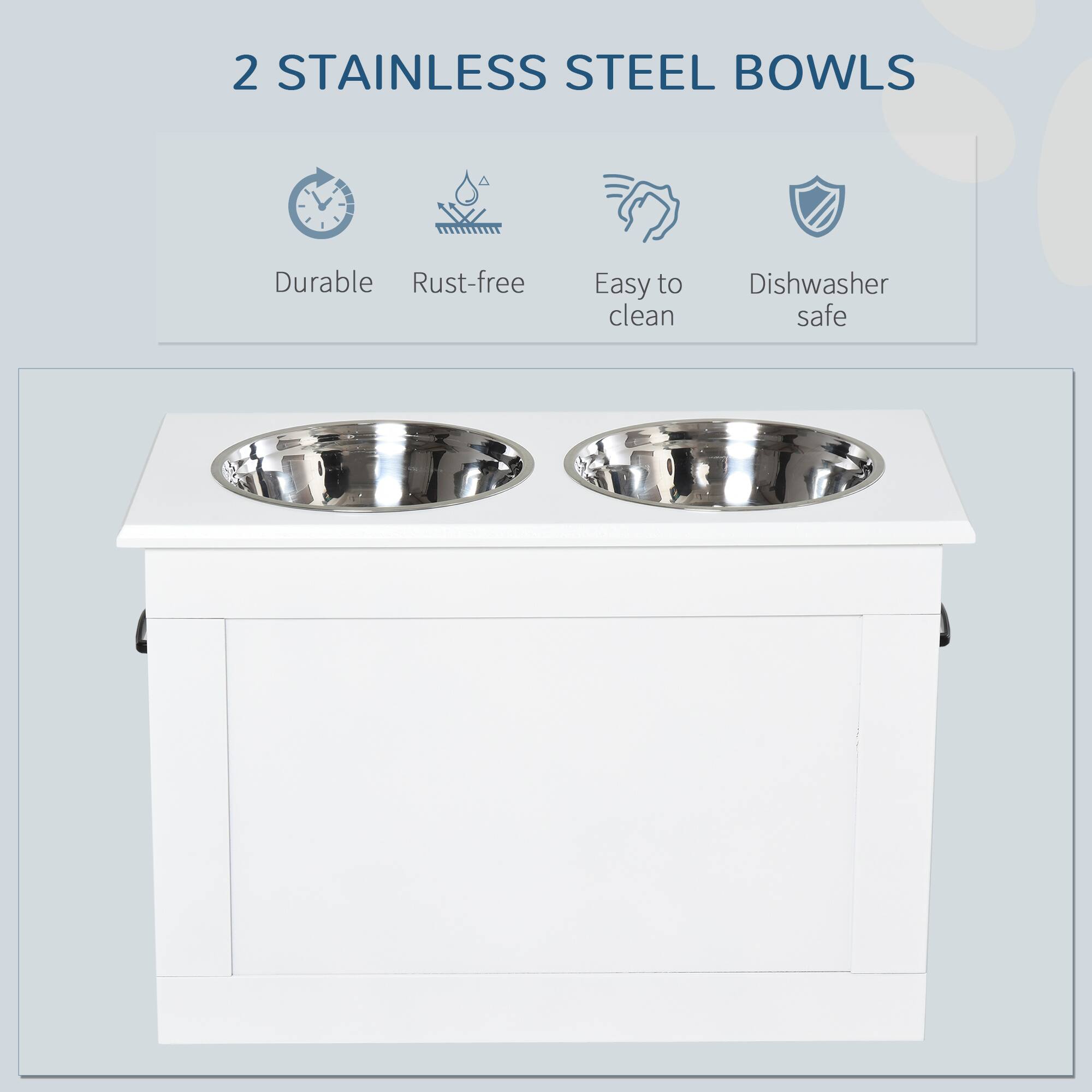 2 STAINLESS STEEL BOWLS

- Durable
- Rust-free
- Easy to clean
- Dishwasher safe