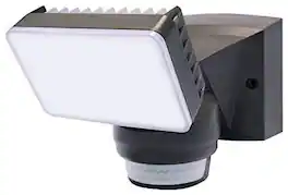 IQ America - LED Outdoor Motion Security Flood Light 1600 Lumen 180 degree 70 ft Detection Wall Eave Universal Mount BZ - Bronze