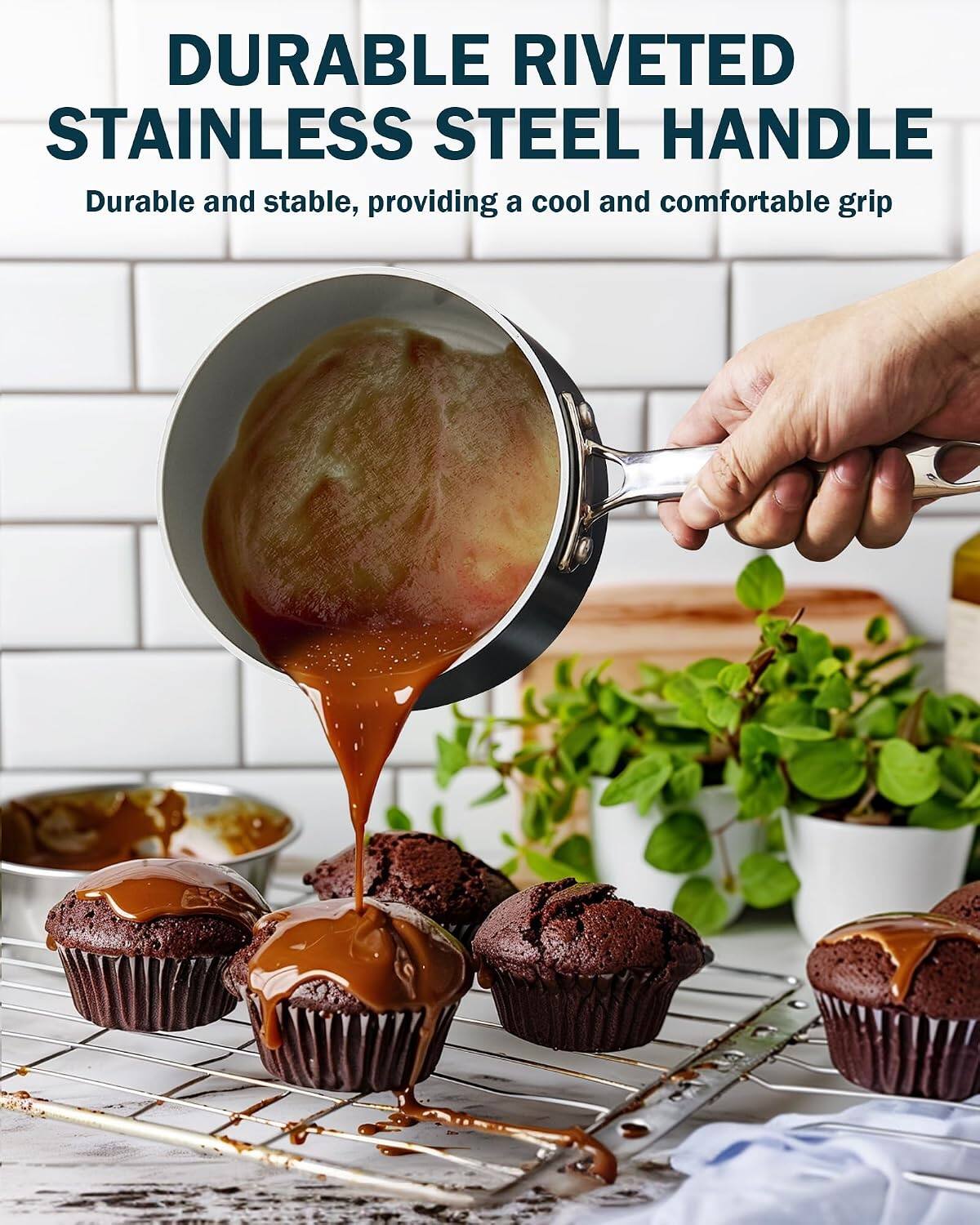DURABLE RIVETED STAINLESS STEEL HANDLE

Durable and stable, providing a cool and comfortable grip