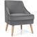 Front. Costway - Velvet Upholstered Accent Chair with Rubber Wood Legs - Grey.