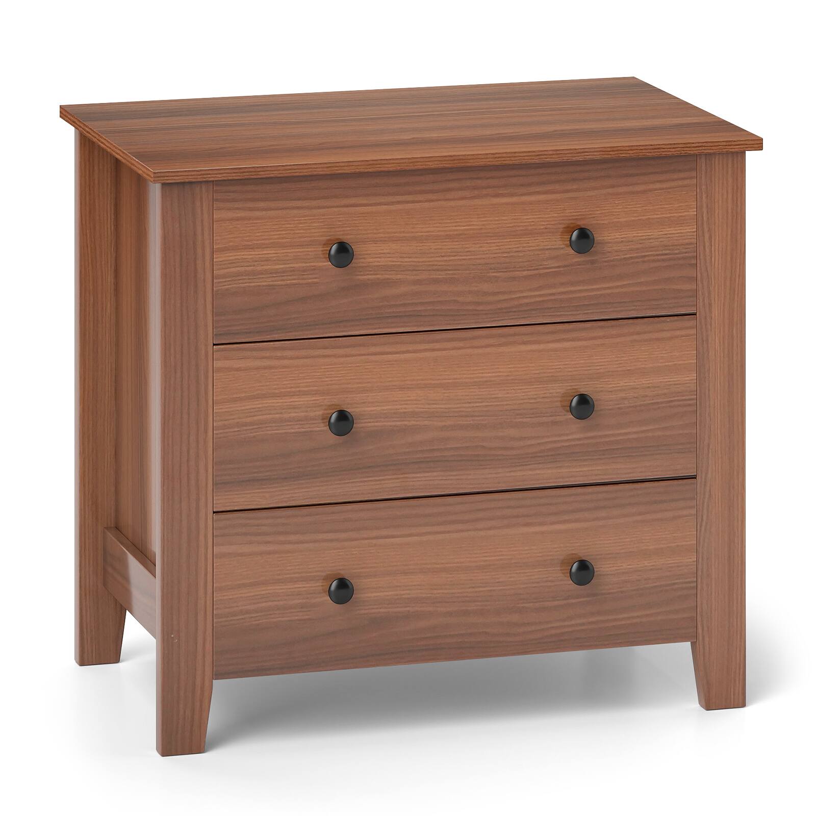 Alt View 7. Gymax - Gymax 3-drawer Dresser w/ Convenient Handles Smooth Slide Rails Accent Table Walnut - Walnut.