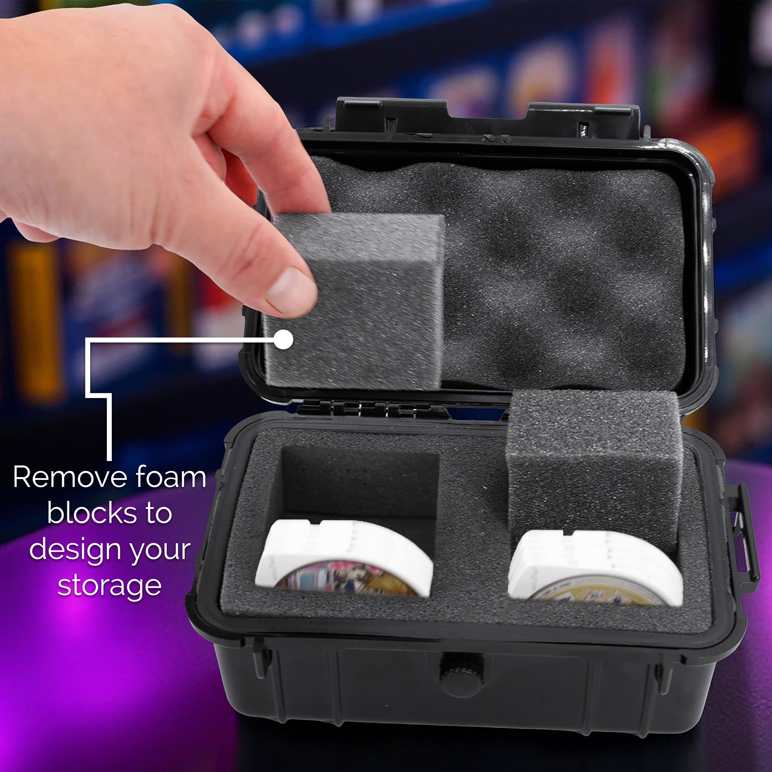 Remove foam blocks to design your storage