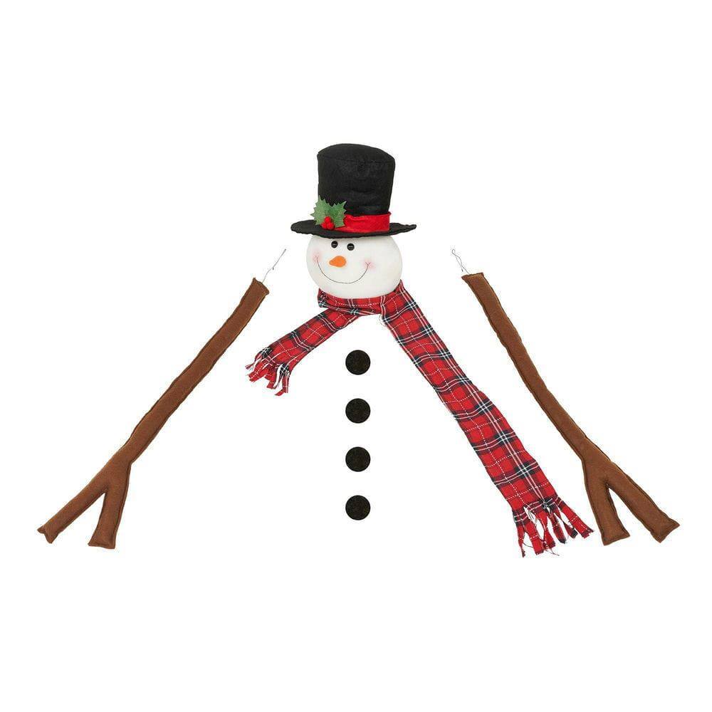 Back. Resenkos - 4ft Pre-Lit Snowman-Shaped Artificial Christmas Tree with 100 LED Lights and 380 Tips, Indoor/Outdoor, White - White.