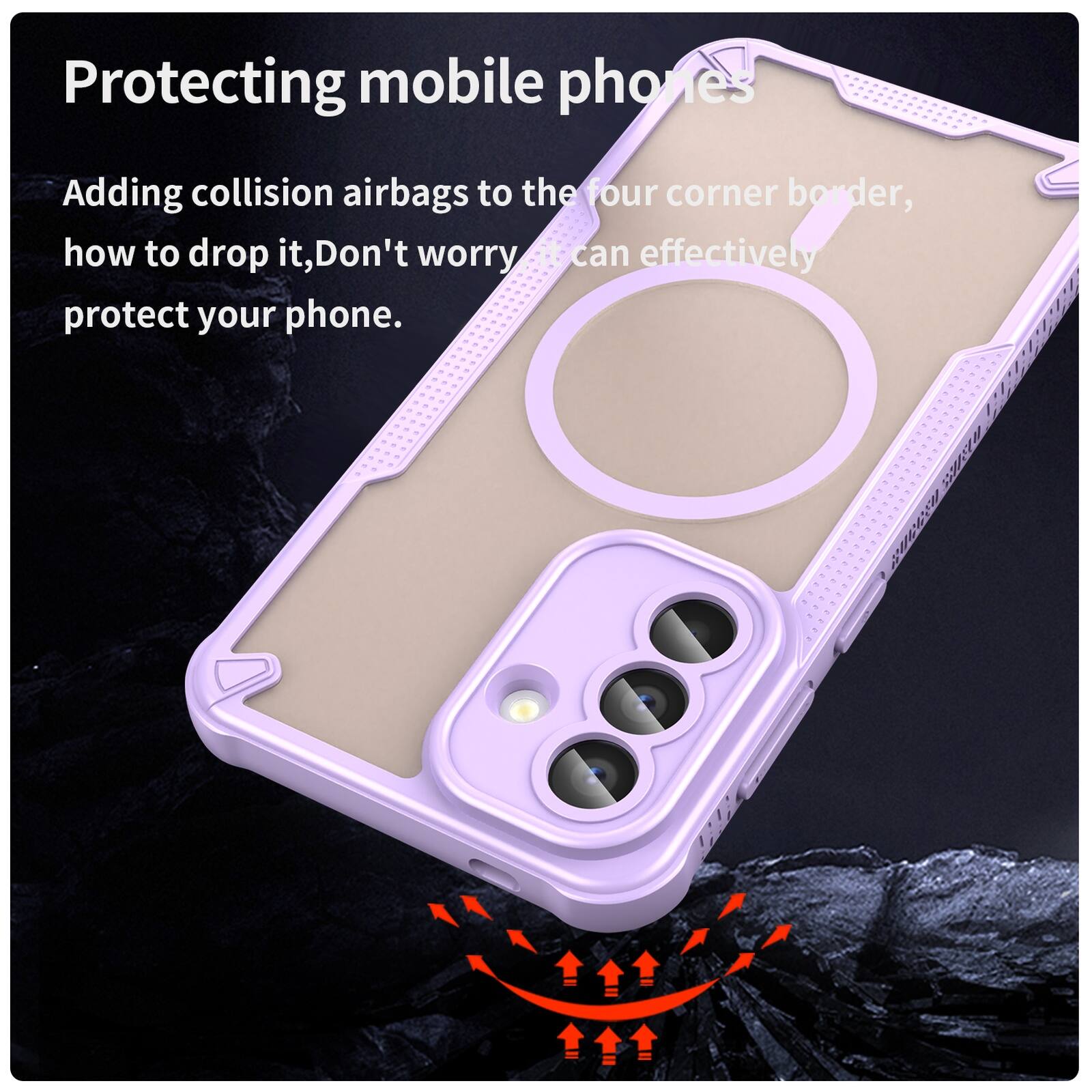 Protecting mobile phones

Adding collision airbags to the four corner border, how to drop it, Don't worry, it can effectively protect your phone.