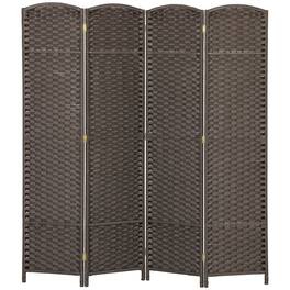 Homcom - Room Divider Screen 4 Panel 5.6 ' Tall Privacy Screen Freestanding Room Partition for Home Office - Brown