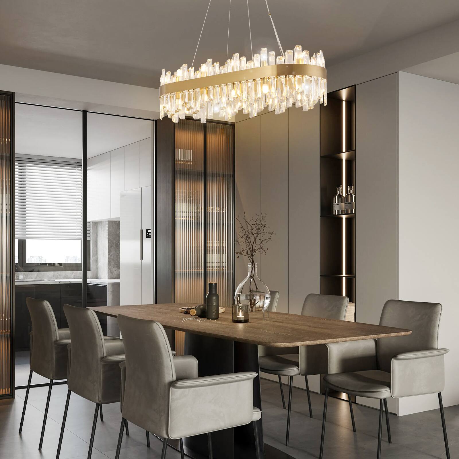 Alt View 6. Tiramisubest - 36" Modern Luxury Gold Crystal Chandelier, 24-Light French Empire Ceiling Light with Premium Crystals - Gold+Clear.