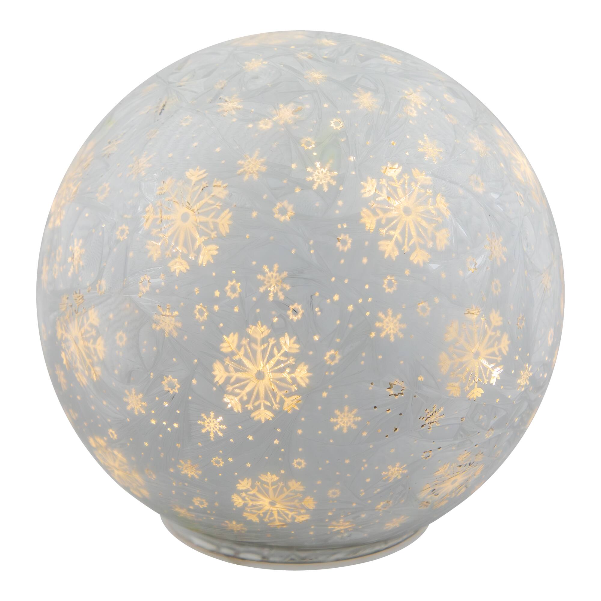 Alt View 4. Northlight - LED Lighted Snowflakes Glass Globe Christmas Decoration - 6" - White - White.