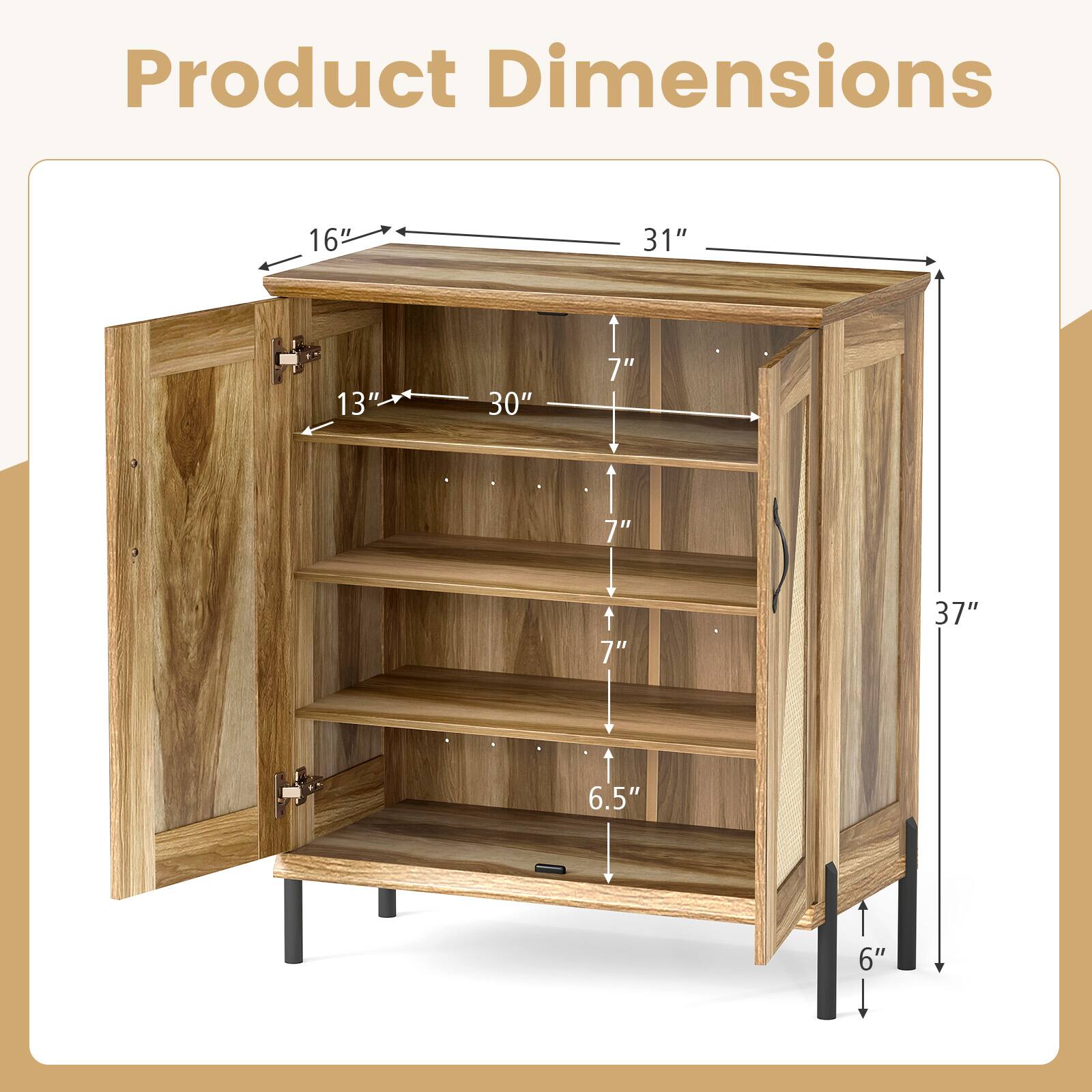 Product Dimensions: 16" x 31" x 30" x 13" x 7" x 7" x 7" x 6.5" x 6" x 37"